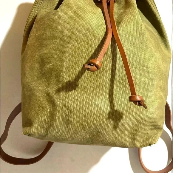 Olive Green Canvas Backpack - Picture 5 of 11